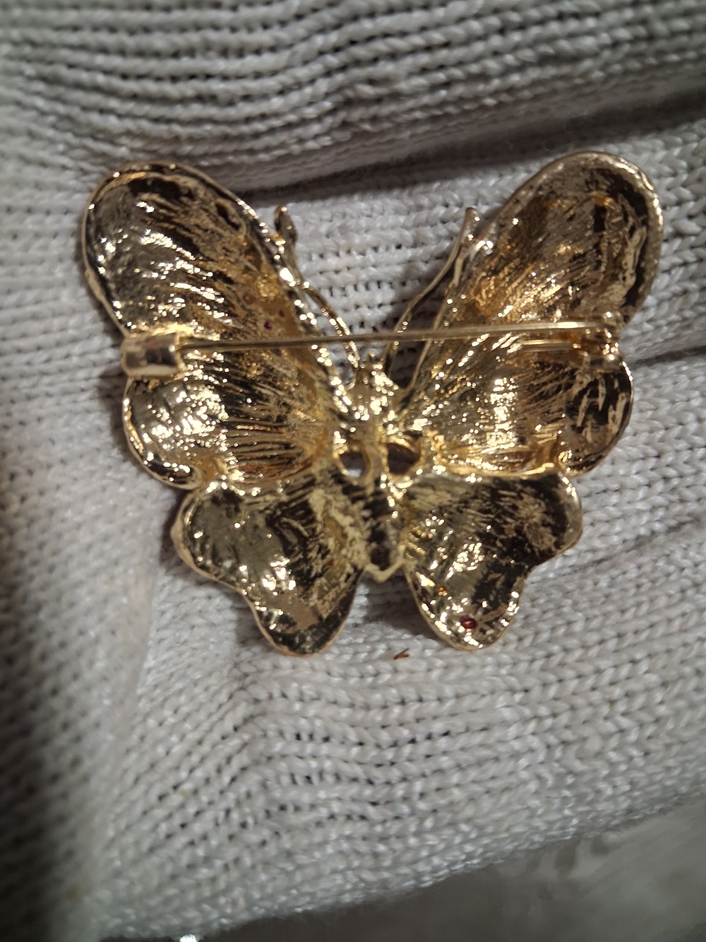 Multicolor Crystal Butterfly Brooch Pin - Picture 2 of 4